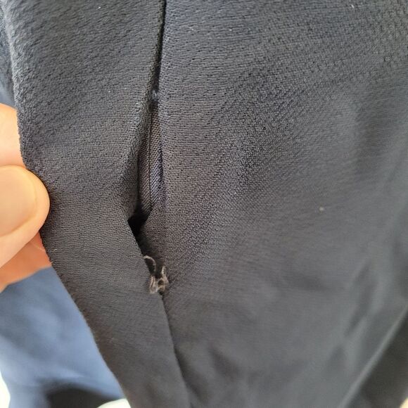 NEW XSCAPE Ballgown Navy Blue Assymetric Hem Crepe Formal Off Shoulder Size 6P - Picture 11 of 11